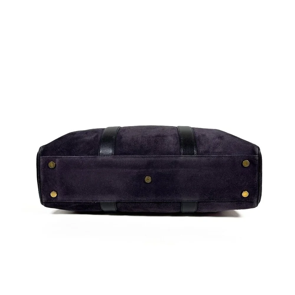 TOM FORD Men's Buckley Briefcase Suede Weekend Bag Plum
